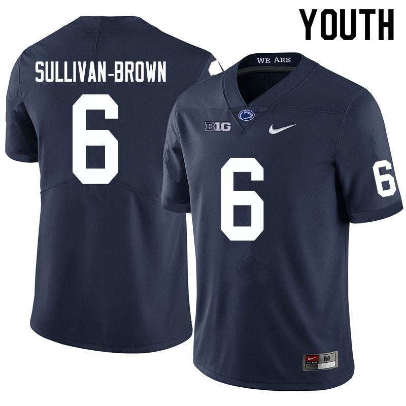 NCAA Nike Youth Penn State Nittany Lions Cam Sullivan-Brown #6 College Football Authentic Navy Stitched Jersey ULH3698ZV